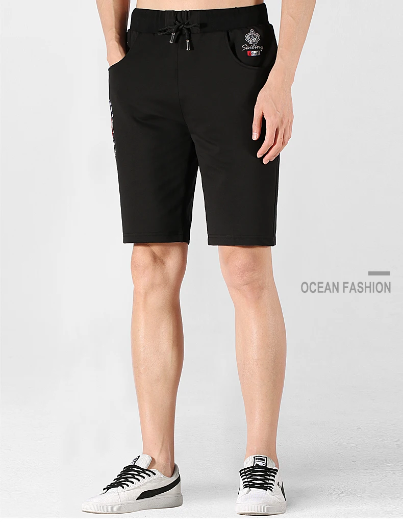 Bruce&Shark New Summer Men Sports Shorts 95%Cotton 5%spandex Men Shorts Training Running Fashion Casual Loose  Elastic  Waist smart casual shorts