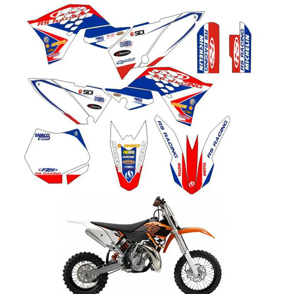 

For KTM SX 65 2009 2010 2011 2012 2013 Customized Number Graphics Backgrounds Stickers Kit Decal