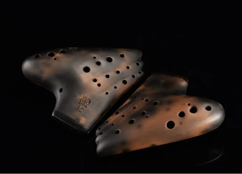 Три трубки Alto C ocarina AC тональная канавка углеродное горение воспроизведение