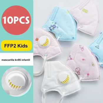 

10pcs Cartoon Fox Panda KN95 Children Masks Valve For 3-13 old Kid FFP2 Girls Mask Protective FFP2 Face Mask Respirator Reusable