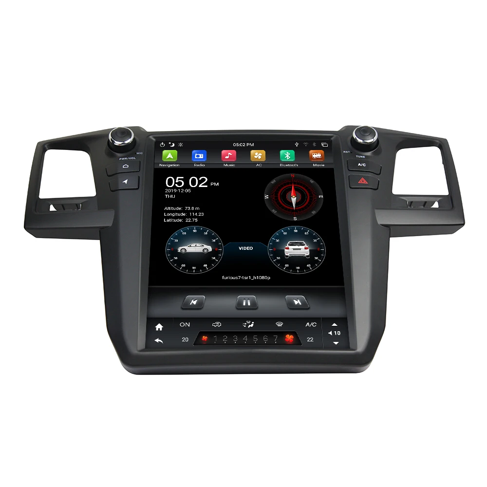 Автомагнитола PX6 HD 4 Гб + 32 ГБ экран 12 1 дюйма Android 9 0 GPS для Toyota Fortuner 2005 2015 Bluetooth Wi Fi IPS