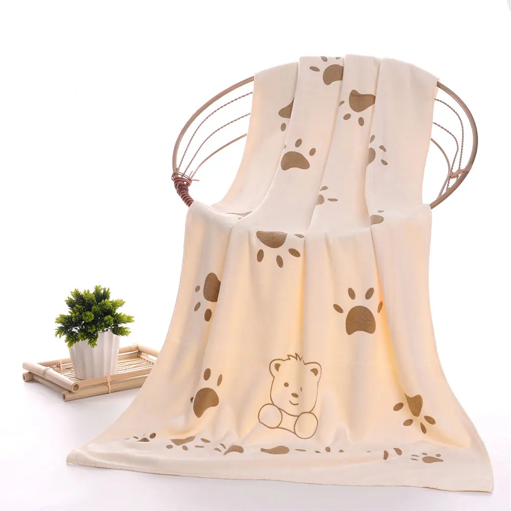 Beige 50*25 см 3 цвета Улыбка лицо медведь ребенок душ квадратный хорошо впитывающий быстро сохнет младенец милый мультфильм Подушка для купания младенцев Полотенце - Цвет: Beige