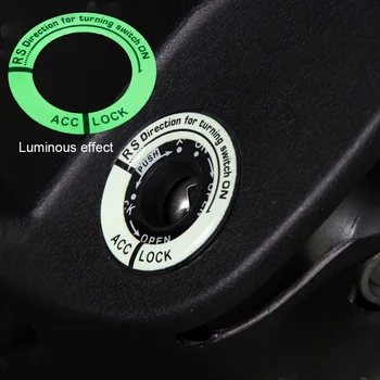 

Car Accessories Stickers Epoxy Luminous Cover Hole Circle Decor Stickers Car Ignition Key Switch Ring Stickers