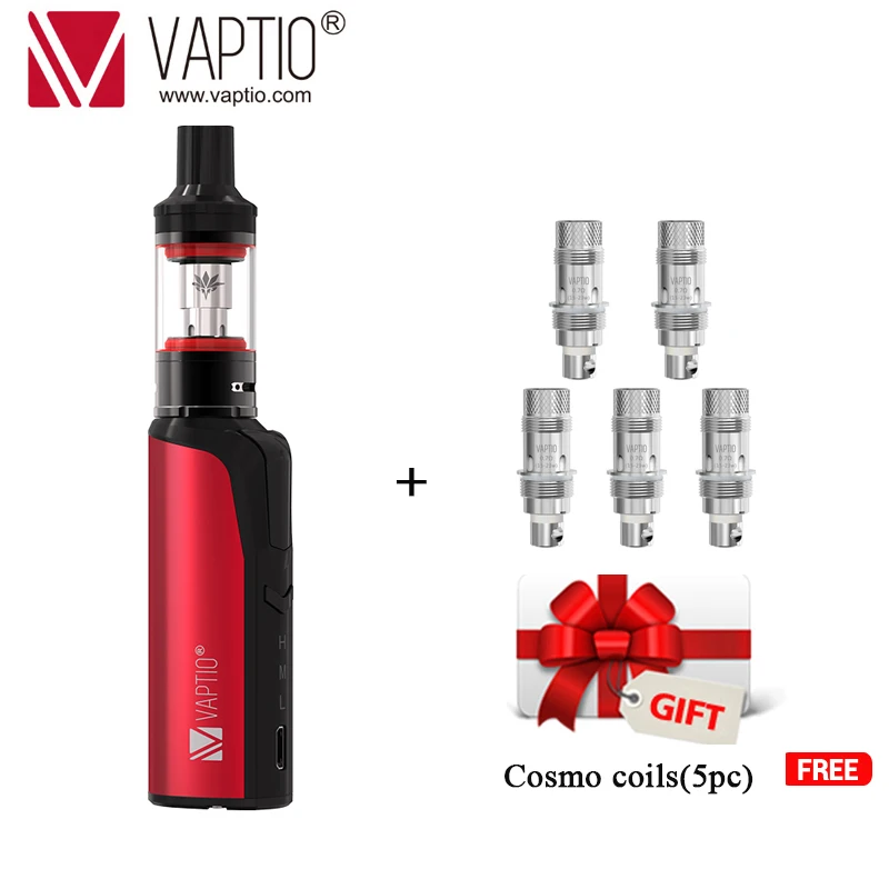 Red Подарок, 5 шт., набор для электронных сигарет Vaptio Cosmo, Vape ручка, встроенный аккумулятор, 1500 мА/ч, набор для электронных сигарет, 2,0 мл, Cosmo Атомайзер - Цвет: Red