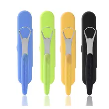 Portable Tongue Cleaner Tongue Scraper Reusable Stainless Steel Oral Mouth Brush