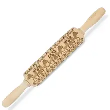 НОВАЯ РОЖДЕСТВЕНСКАЯ рельефная Скалка Выгравированная резная деревянная выпечка печенье, фондан, пирог тесто ролик олень; Снежинка