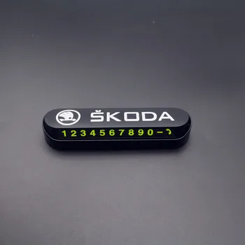 

Luminous Car Temporary Parking Card Sticker Phone Number Card Plate For Skoda Octavia Superb Fabia Roomster Yeti Car accessories