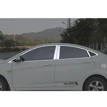 

22pcs/set window trim cover Exterior body decoration chrome For Hyundai Solaris car-styling products accessory 2010 - 2014