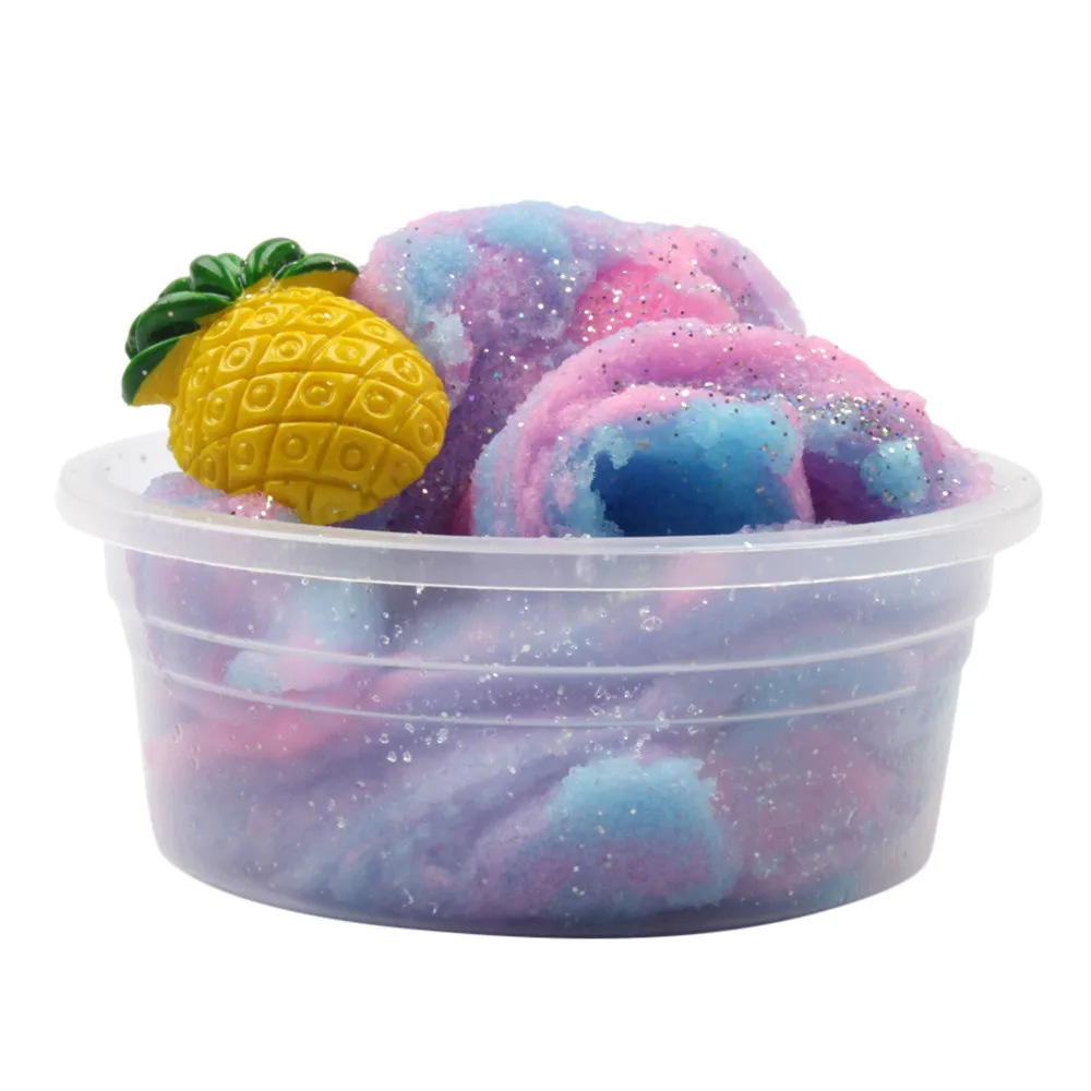 Colorful Mixing Cloud Cotton Candy Slime Fluffy Polymer Anti Stress Slime Sludge Cotton Mud Toy Toys For Children #A