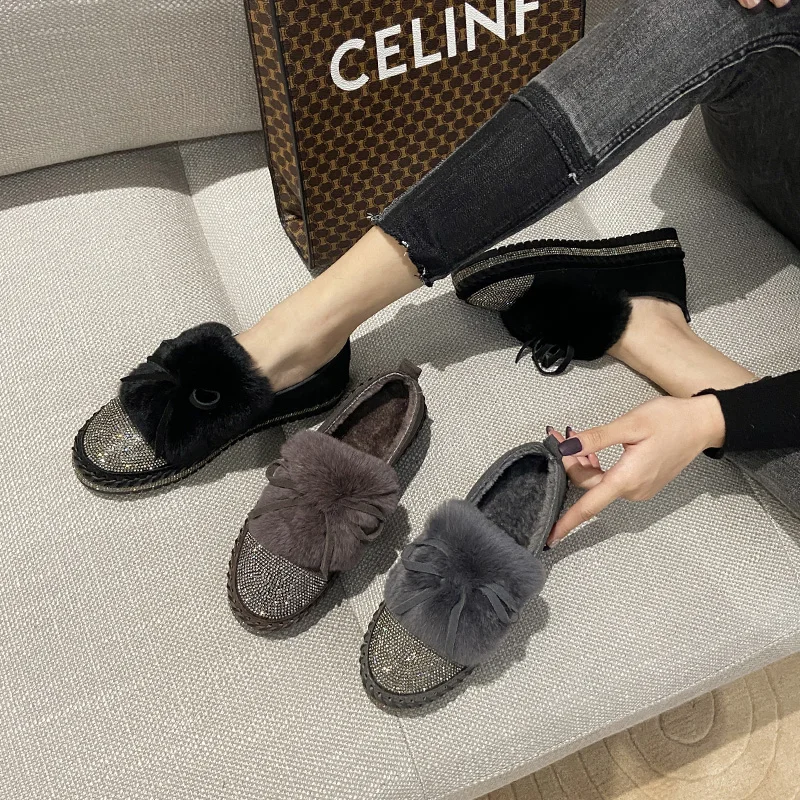 Мокасины женские с круглым носком удобные туфли из спилка на платформе плоская