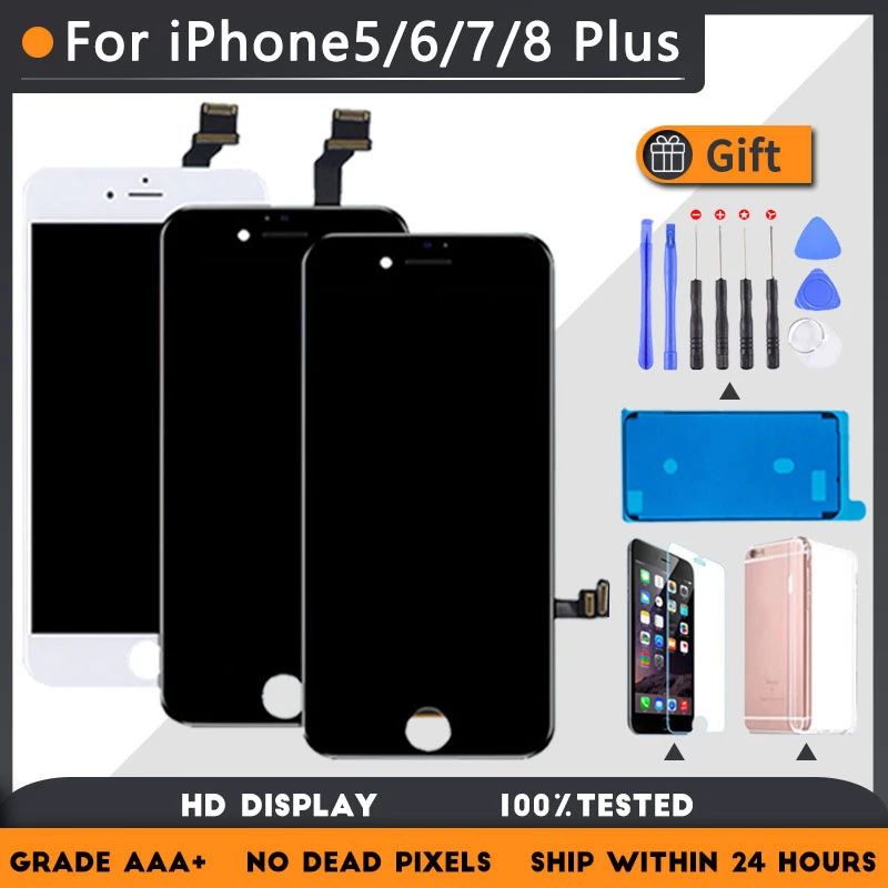 ЖК-дисплей для iPhone 5 5C 5S SE 6 6S 7 8 Plus сменный сенсорный экран iphone 7G 7P 8G закаленное