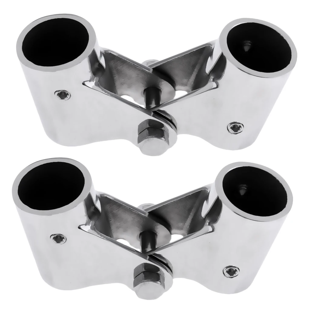 2xStainless Steel Boat Rail Fittings Folding Swivel Tube Pipe Connector 26mm