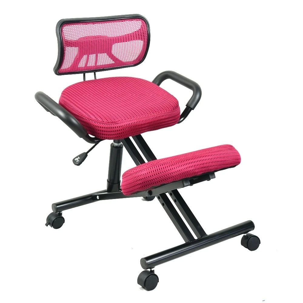 

Ergonomically Designed Knee Chair With Back And Handle Mesh Fabric Caster Office Kneeling Chair Ergonomic Posture Chair Office