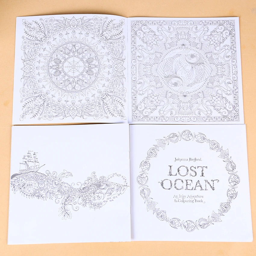 24 Pages Lost Ocean Inky Adventure Coloring Book for Children Adult Relieve Stress Kill Time Painting Drawing Art Book 1 PC 24 Pages Lost Ocean Inky Adventure Coloring Book for Children Adult Relieve Stress Kill Time Painting Drawing Art Book 1 PC