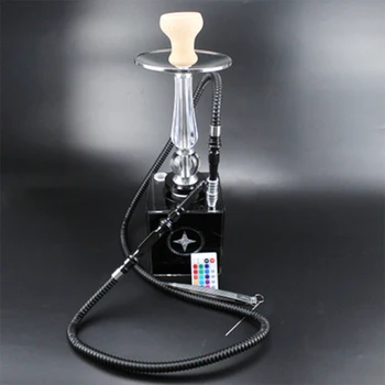 

Acrylic Square Glass Hookah Giles Silicone Hookah Naji Smoking Set (with LED light) Hookah Set Spring Charcoal Tongs Accessories