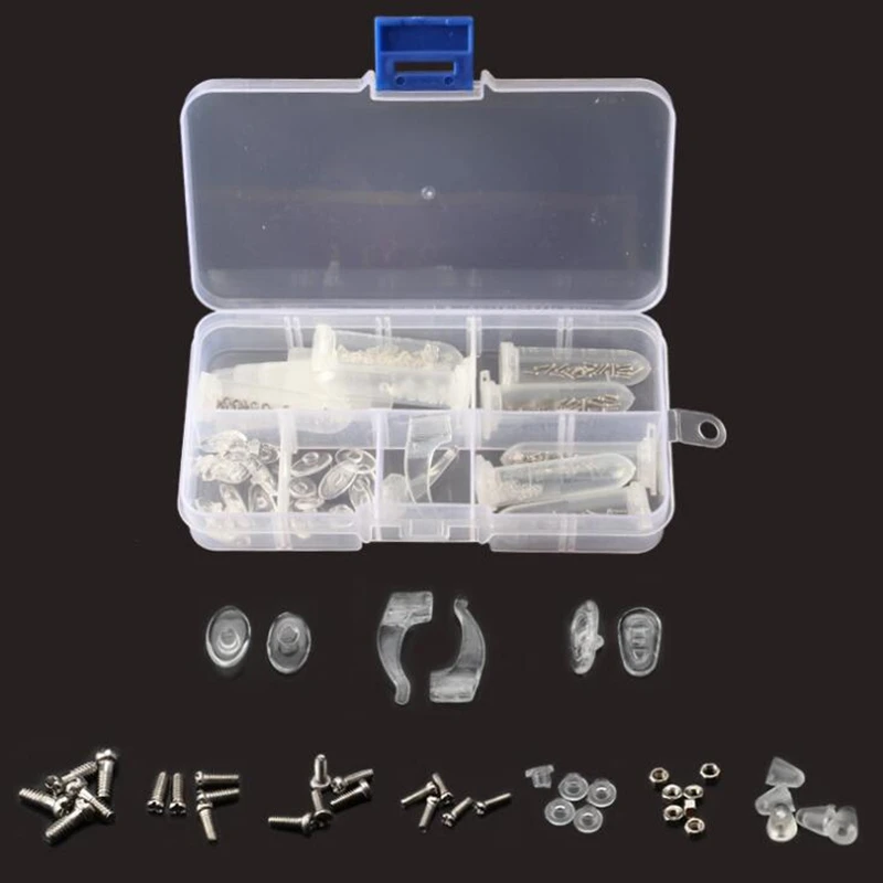 

GLTREE Glasses Repair Kit Eyeglasses Sun Glasses Screws Sets Nuts Nose Pad Optical Repair Tool Parts Assorted Kit Glasses GNS32