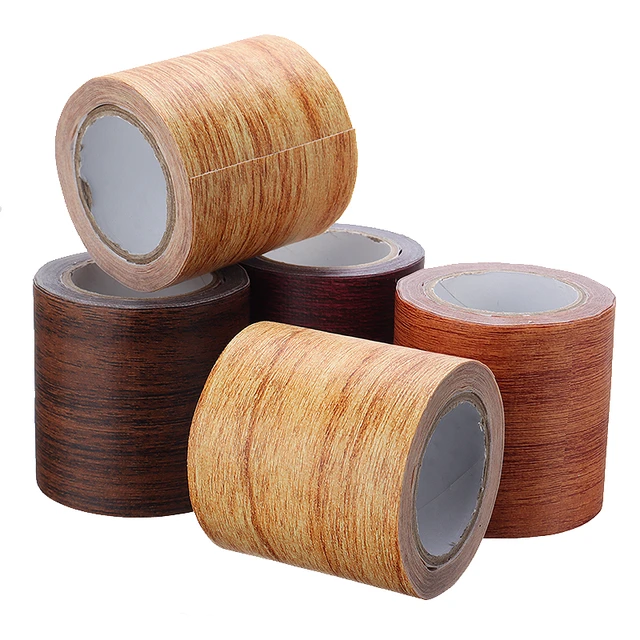 2.24 Inch x 15Ft Woodgrain Patterned Duct Tape, Multi-Purpose Self  Adhensive Waterproof Repair Tape for Furniture Door Floor Table and Chair  (Dark