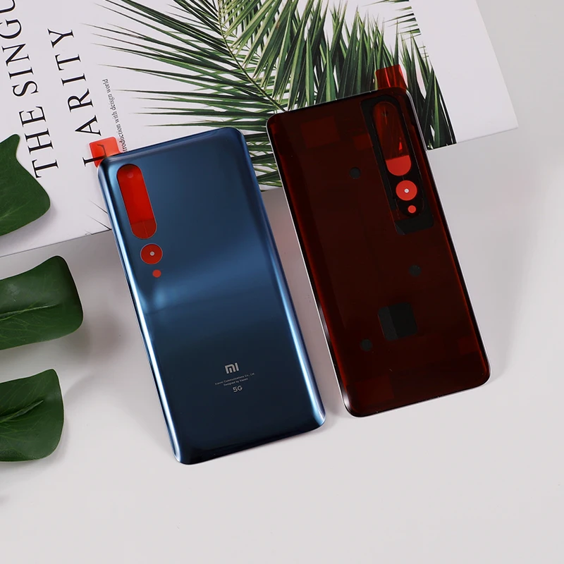 Оригинальная задняя крышка батарейного отсека для Xiaomi Mi 10 стеклянный корпус +