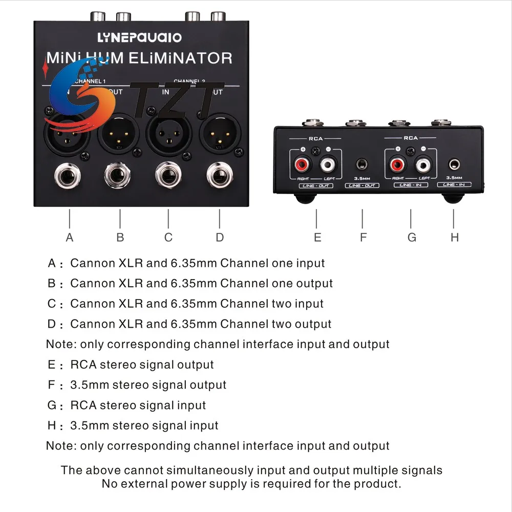 TZT Mini Hum Eliminator 2-Channel Box Current