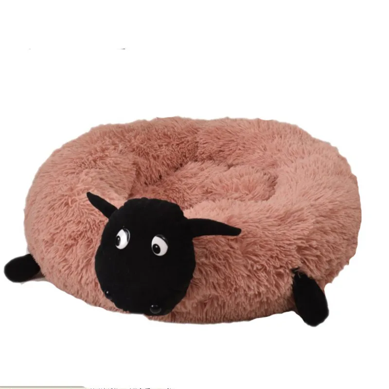 Теплая Флисовая кровать для собаки круглая подушка для шезлонга для маленьких средних и больших собак и кошек милый собачий Питомник щенок спальный коврик кровать для питомца - Цвет: Pink