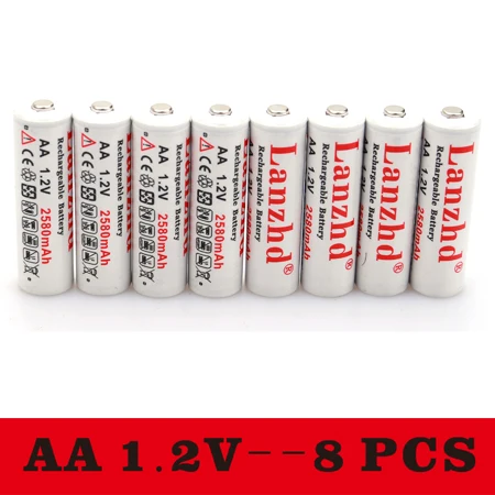 8 PCS-AA 4-40 шт) 1,2 V перезаряжаемые батареи AA 1,2 V AA 2580mAh 1,2 V Ni-MH для игрушка-фонарик предварительно нагреваемые батареи AA - Цвет: 8 PCS-AA
