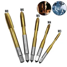 

5 Pcs HSS Titanium Machine Tap Drill M3-M8 Spiral Point Thread Plug Taps Die For Electric Drill Accessories