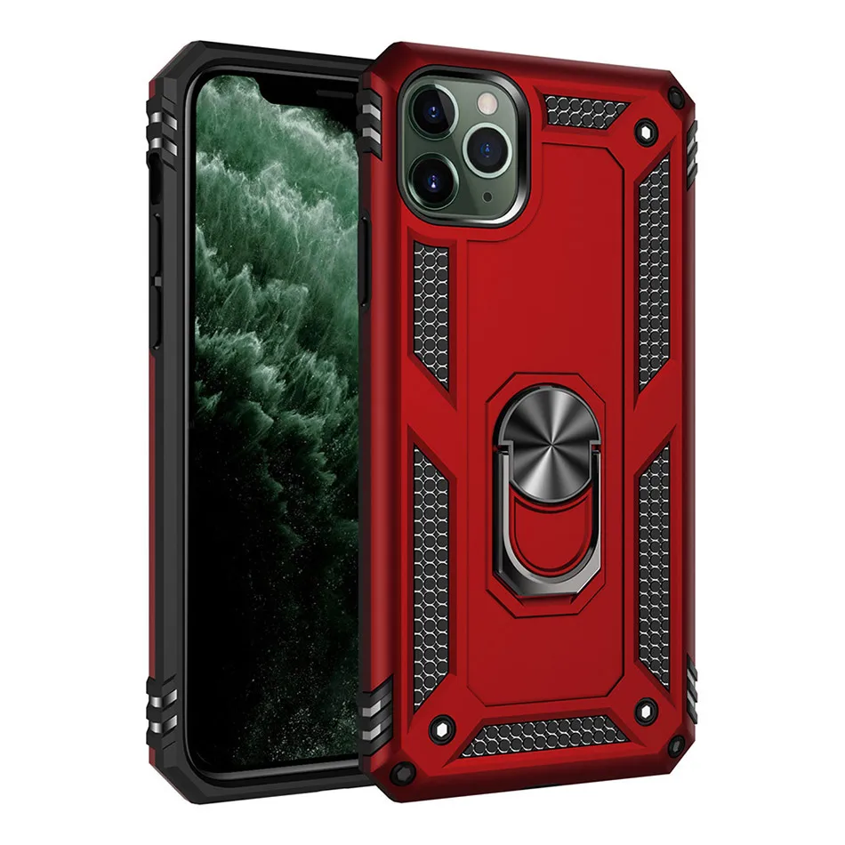 Роскошный противоударный Магнитный чехол для телефона для iphone 11 X XS Pro Max, чехол с кольцом для iphone XR 8 7 6S Plus, мягкий силиконовый чехол - Цвет: Red