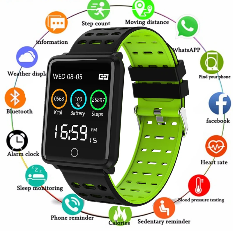 

Smart Bracelet Heart Rate Blood Monitoring IP68 Waterproof Sports Fitness Tracker Smart Watch For Android IOS PK Q9 GT08 Watch