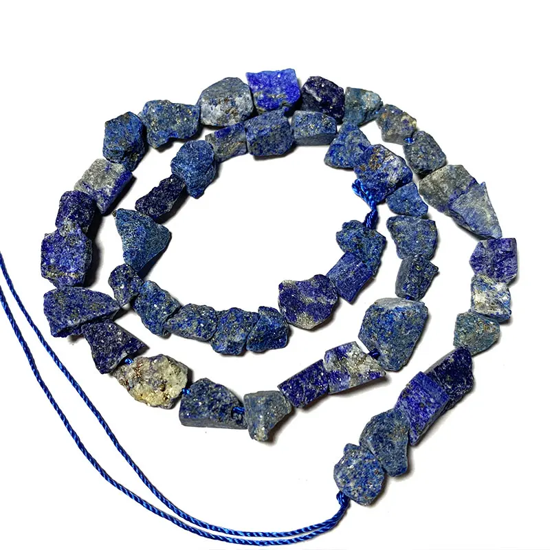 

Wholesale Blue Raw Stone Beads 100% Natural Lapis Lazuli Gravel For Jewelry Making DIY Bracelet Necklace 6-9mm 15''
