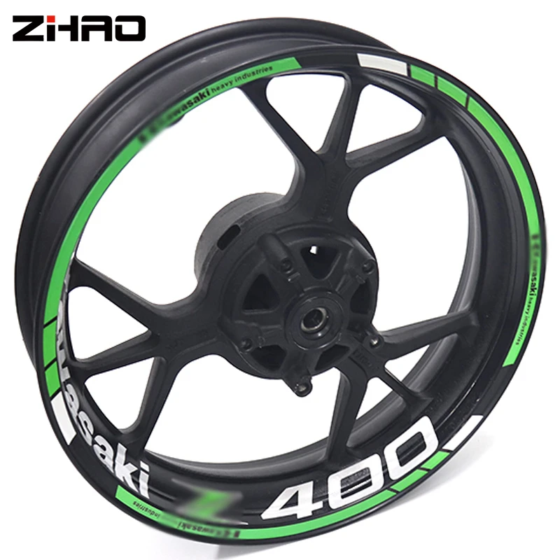 For Kawasaki Z400 Z 400 Motorcycle Reflective Wheel Rim Stripe Decal Sticker Front Rear Decal