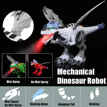 

Walking Dragon Toy Fire Breathing Water Mist Spray Dinosaur Lights Sound Wings Swing Kids Electric Toys Christmas Birthday Gift