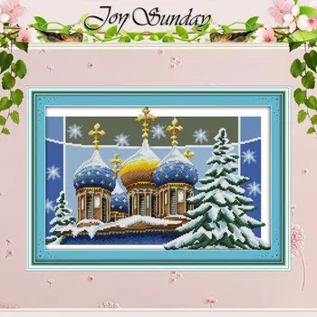 

Christmas Castle Counted Cross Stitch 11CT 14CT Cross Stitch Set Wholesale Scenery Cross-stitch Kit Embroidery Needlework