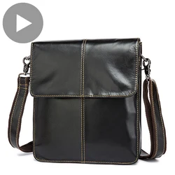 Westal Small Shoulder Messenger Women Men Bag Genuine Leather Briefcase Office Business Work For Handbag Male Female Portafolio