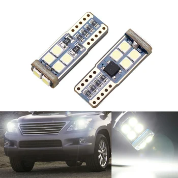 

2pcs T10 White Canbus W5W LED Car Light Error Free 10SMD 3030LED 501 Warning Side Light Bulbs Sidermarker Parking Lighting