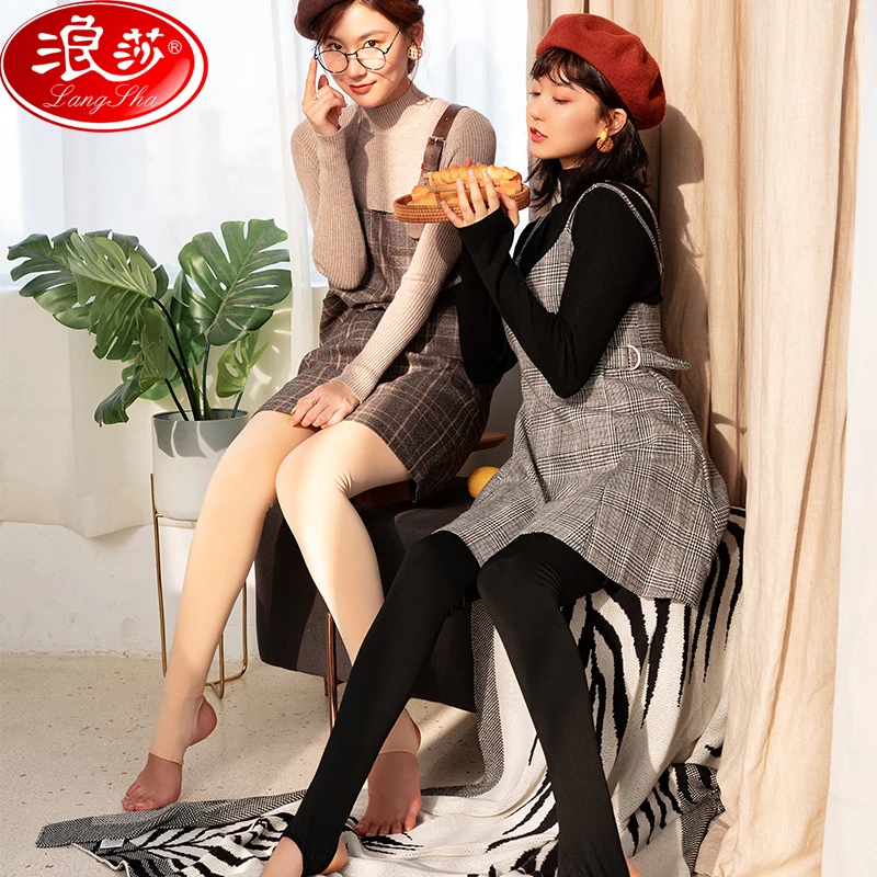 

LANGSHA Winter Warm Women Leggings Casual Thicken Velvet Warm High Elastic Slimming Seamless Leggings Solid Women's Warm Pants
