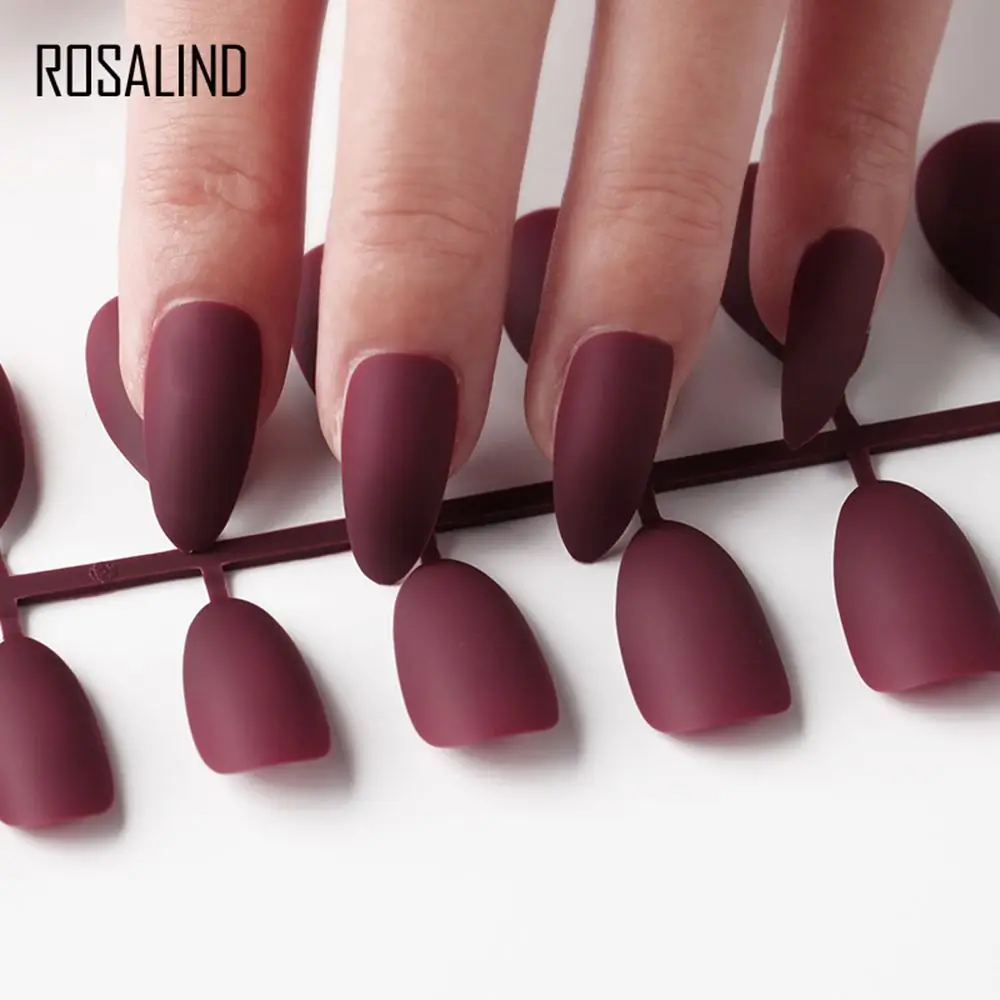 

ROSALIND False Nails Matte Full Cover Fake Tips for Nail Extension Press on Nails DIY Manicure Artificial Nail Art Decorations