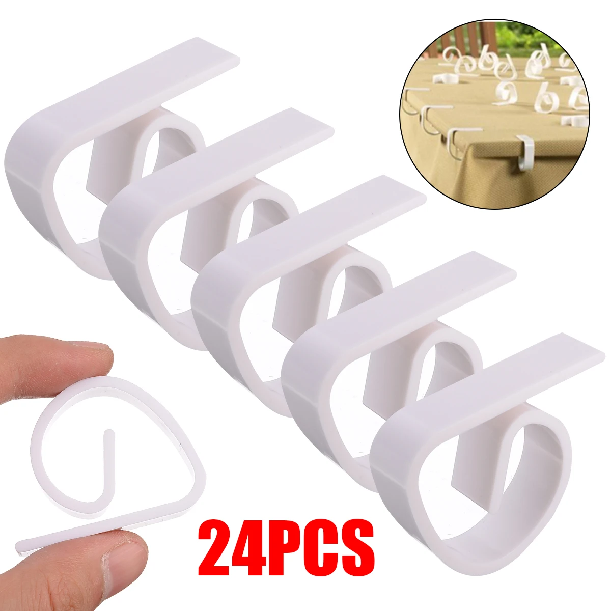 24pcs Practical Plastic Table Cover Clips Hold Stable Tablecloth 