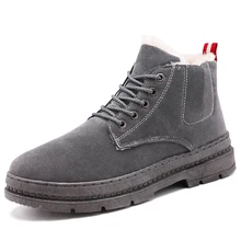 MLEAM/теплые зимние ботинки; мужские ботинки из искусственной кожи высокого качества; стиль; удобные дышащие уличные плюшевые зимние мужские ботинки