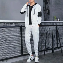 

Autumn Mens Casual Print Hoodies+Pants two piece Set Streetwear Outfit gym Clothing men Tracksuit Suit Male ensemble jogging