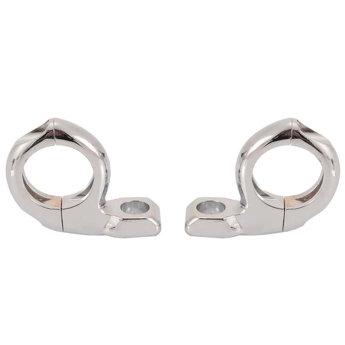 1Pair Metal Motorcycle Handlebar Turn Light Mirror Adapter Clamp Mount 1 inch Fixed Hole Silver For Honda Yamaha Suzuki Kawasaki