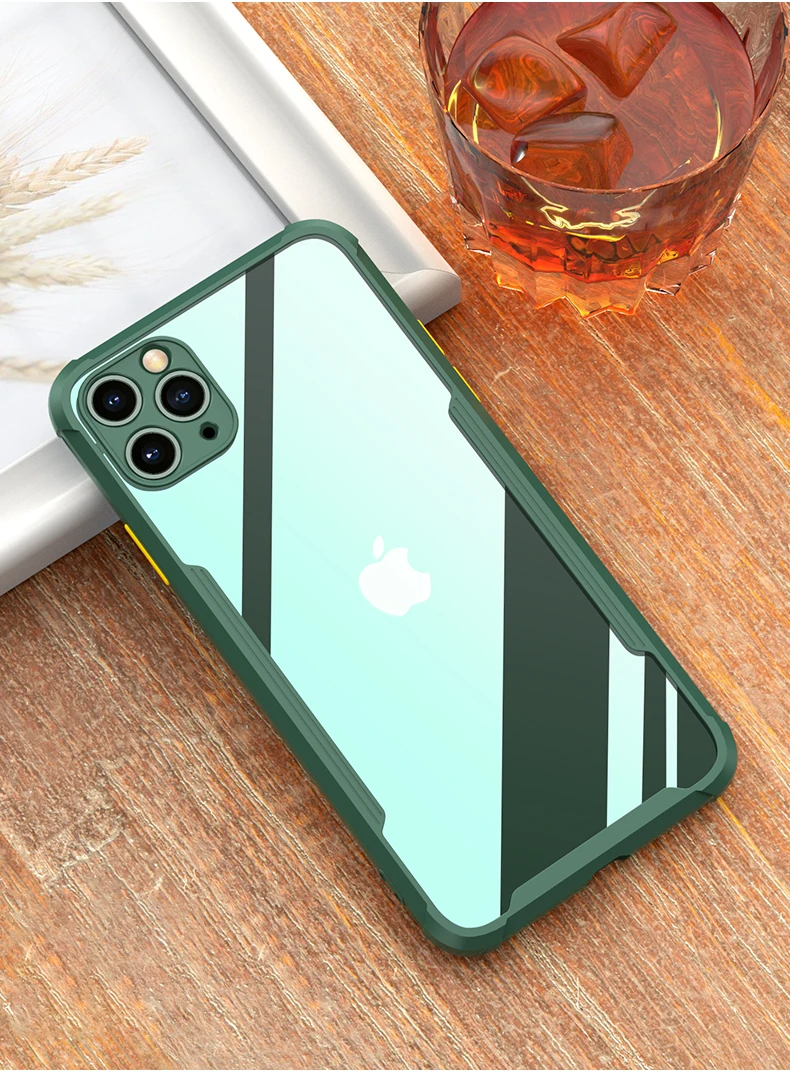 Luxury Shockproof Frame Clear Phone Case For iPhone 11 12 Pro X XS Max Mini XR 8 7 Plus SE2 Transparent Silicon Protection Cover iphone 12 pro max leather case