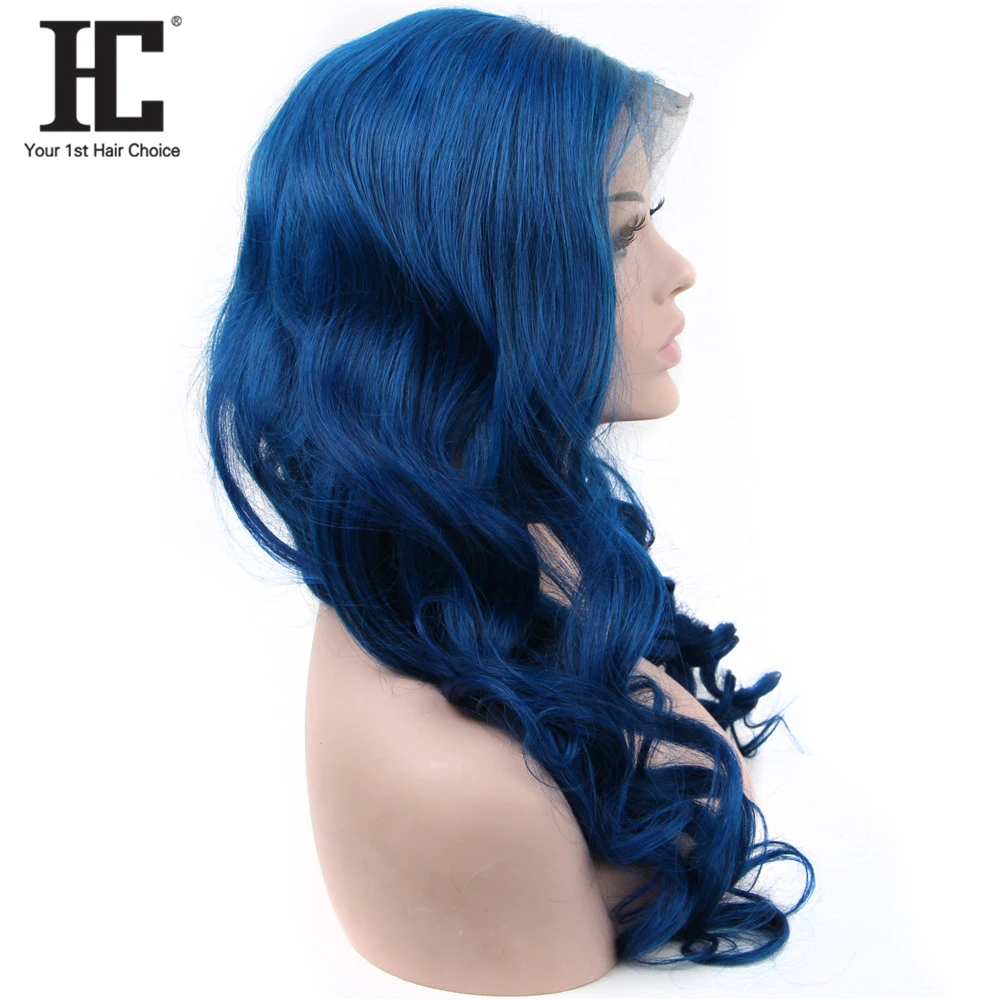 150% парики из натуральных волос на кружеве, предварительно сорванные, чистый цвет, Remy, бесклеевая Бразильская волна тела, синий 13x4, парик для женщин HC