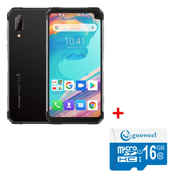 Blackview BV6100 Android 9,0 прочный смартфон открытый 6,8" Gorilla экран 3 ГБ+ 16 Гб мобильный телефон 5580 мАч NFC IP68 Водонепроницаемый телефон - Цвет: Add 16GB n Silver