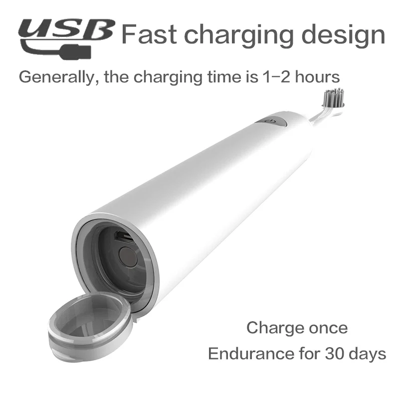 Сменная зубная щетка электрическая USB перезаряжаемая Водонепроницаемая