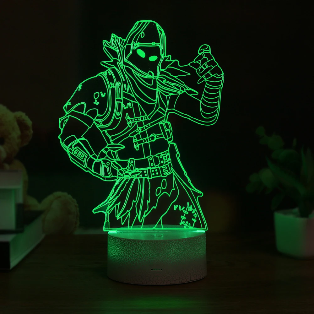 Игровой персонаж 3D лампа светодиодный 7 цветов сенсорный выключатель, настольная лампа лама акриловое украшение ночник Подарки для детей