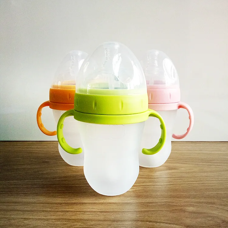 

240 Ml New Style Large-Diameter Silicone Nursing Bottle Anti-Injection against Flatulence Shatter-resistant Profession