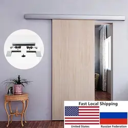 4.9FT/6FT/6.6FT Aluminium Alloy Brushed Interior Wood Barn Sliding Door Hardware Hidden Track with Decorative Cover