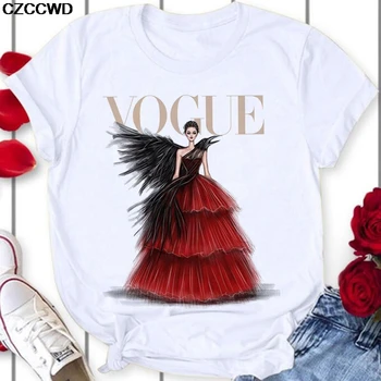 

CZCCWD Camisetas Verano Mujer 2020 Thin Section T Shirt Vogue Letter Supermodel Harajuku Female T-shirt Fashion Aesthetic Tshirt