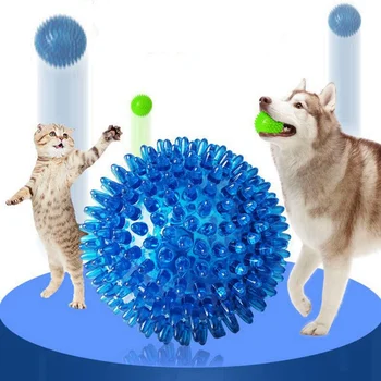 

TPR Ball Squeak ToyGolden Retriever Dog Toy Vocaling Super Elastic Thorn Ball Chewing Teeth Cleaning Training Interactive Ball
