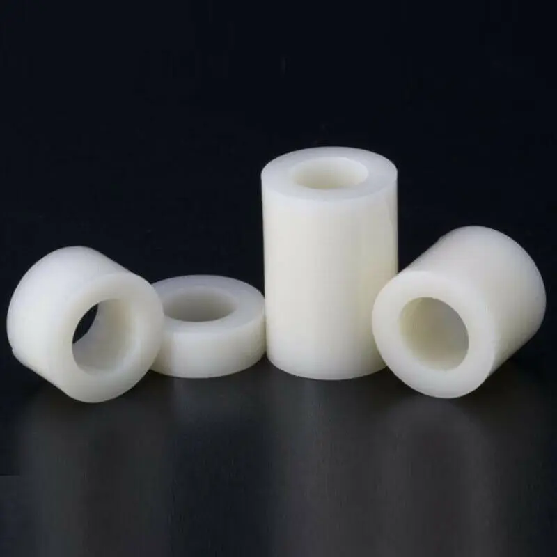 ID M8 M10 M12 White Plastic Nylon Column ABS Non-Threaded Spacer Insulation Washer Round Standoff Support OD 14/16/18mm